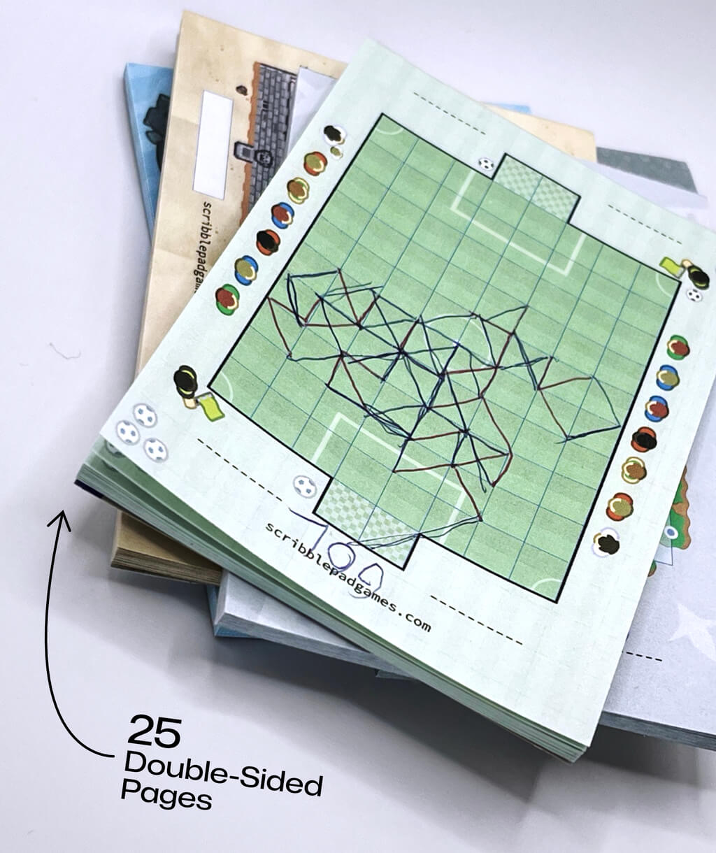 All ScribblePadGames notepads are 25 double-sided